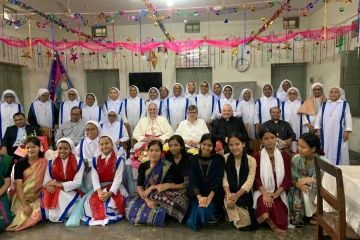 Sister Tiziana Merletti meets with nuns and aspirants at Mary House in Tejgaon, Dhaka, Bangladesh, in December 2025