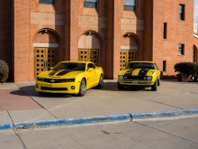 The 2010 Chevy Camaro SS and 1967 Chevy Camaro SS being raffled in the Diocese of Gallup’s annual V8’s for Vocations car raffle.