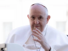 Pope Francis at his Wednesday general audience on April 12, 2023.