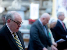 Michael Warsaw attends a Solemn Mass for the 100th birthday of Mother Angelica in Rome, April 20, 2023.