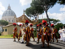 A Eucharistic procession in the Vatican Gardens on the Solemnity of the Most Holy Body and Blood of Christ  on June 11, 2023.