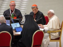 Pope Francis at the Synod on Synodality, Oct. 4, 2023.
