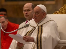 Pope Francis leads an ecumenical second vespers at the Basilica of St. Paul Outside the Walls in Rome on the feast of the Conversion of St. Paul, Jan. 25, 2024.