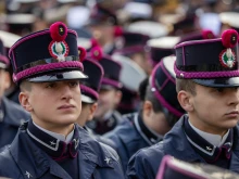 Military personnel in dress uniforms attend the Armed Forces Jubilee Mass in St. Peter’s Square on Feb. 9, 2025.