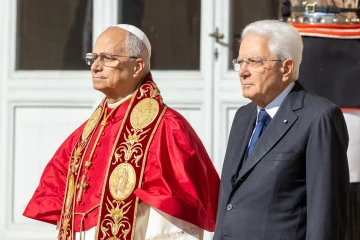 Pope Leo XIV and Italian President Sergio Mattarella