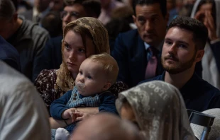 Pilgrims participate in a pontifical Mass in the extraordinary form of the Roman rite celebrated by Cardinal Raymond Leo Burke at the Papal Basilica of St. Peter at the Vatican on Saturday, Oct. 25, 2025. Credit: Daniel Ibáñez/CNA