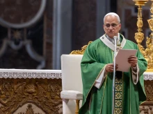 Pope Leo XIV celebrates Mass in St. Peter’s Basilica for the Jubilee of Synodal Teams and Participatory Bodies on the 30th Sunday of Ordinary Time, Oct. 26, 2025.