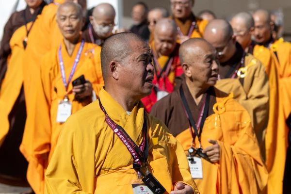 Pope Leo XIV was joined by leaders of other religions at his general audience in St. Peter's Square on Oct. 29, 2025. Credit: Daniel Ibanez/EWTN News