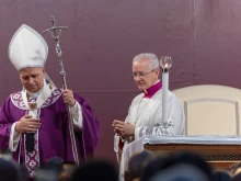Pope Leo XIV celebrates Mass commemorating the faithful departed at Rome’s Verano Cemetery on Nov. 2, 2025.