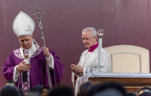 Pope Leo XIV celebrates Mass commemorating the faithful departed at Rome’s Verano Cemetery on Nov. 2, 2025. Credit: Daniel Ibáñez/EWTN News