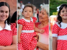 Young women and girls at the Beatification Mass of Blessed Benigna Cardoso in Brazil on Oct. 24, 2022.