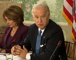 Vice President Joe Biden speaks at the health care summit while Rep. Nancy Pelosi listens.?w=200&h=150
