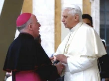 Bishop John McAreavey at a previous meeting with Pope Benedict