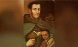 A painting of Franciscan missionary Pedro de Gante with Juan Diego, whom the friar baptized along with Diego’s wife in 1525.