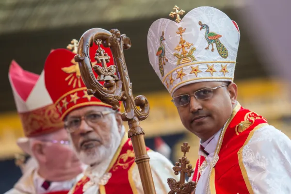 Mar Joseph Srampickal is consecrated Bishop of the Syro-Malabar Eparchy of Great Britain at Preston North End stadium on Oct. 9, 2016. Photo . 