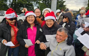 Carolers outside Planned Parenthood in Aurora, Illinois, on Dec. 13, 2025. Credit: John Jansen/Courtesy of the Pro-Life Action League