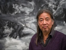The artist Yan Pei-Ming in his Paris studio in 2016.