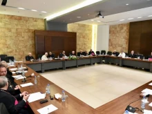 The Maronite bishops gather for their monthly meeting at the Patriarchal Summer Residence in Dimane, Lebanon, where they issued a statement that Lebanon must seize available regional and international opportunities to restore full sovereignty over its territory and unite around constitutional institutions.