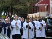 Jesus Christ, Truly Present in the Holy Eucharist was lifted high in a Eucharistic procession through the streets of New York City Oct. 11.