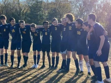Students on the Annapolis Chesterton Academy soccer team.