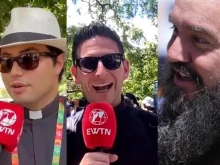 Father Mendo Saraiva de Refóios Paes de Ataíde (left), Father Peter Julia (center), and Brother Federico Viquez.