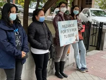 A 40 Days for Life prayer vigil outside an abortion clinic in Madrid.