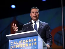 Alex Padilla, who has been designated to fill California's vacant US Senate seat, speaks at the 2019 state Democratic Convention. Credit: Gage Skidmore via Flickr (CC BY-SA 2.0).