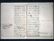 The manuscript of Newman’s “Apologia Pro Vita Sua” at the Birmingham Oratory in England. 
