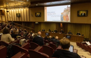 A conference presenting Pope Francis’ encyclical "”Fratelli tutti” at the New Synod Hall in the Vatican, Oct. 4, 2020.