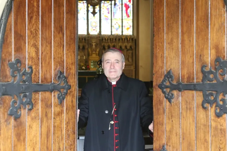 Bishop Mark Davies reopens Shrewsbury Cathedral to the public after 86 days of lockdown June 15, 2020. Credit: Shrewsbury diocese
