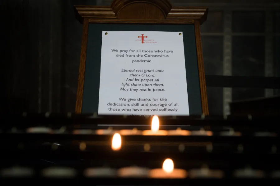 A prayer for COVID-19 victims at Westminster Cathedral in London, England, pictured July 3, 2020. Credit: Mazur/cbcew.org.uk.?w=200&h=150
