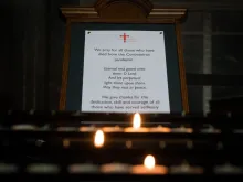 A prayer for COVID-19 victims at Westminster Cathedral in London, England, pictured July 3, 2020. Credit: Mazur/cbcew.org.uk.
