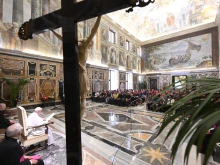 Pope Francis speaking to participants of an Italian youth camp on August 5, 2022
