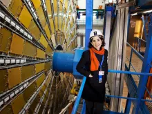 Fabiola Gianotti at the Large Hadron Collider, the world’s largest particle accelerator, beneath the France-Switzerland border. 