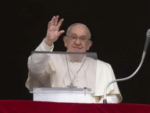 Pope Francis delivers the Regina Caeli address on Monday, Apr. 1, 2024