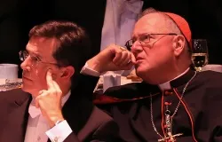 Stephen Colbert (L) and Cardinal Timothy Dolan attend the 68th Annual Alfred E. Smith Memorial Foundation Dinner, Oct. 17, 2013. ?w=200&h=150