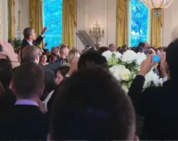 President Obama speaks at the LGBT Pride Month reception in the East Room. ?w=200&h=150