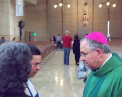 Archbishop Gomez greets the faithful at the Los Angeles Cathedral.?w=200&h=150