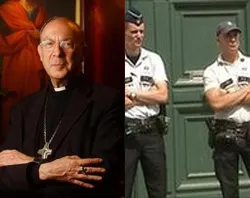 Archbishop Andre-Joseph Leonard and a shot of Belgian police standing guard outside his office.?w=200&h=150
