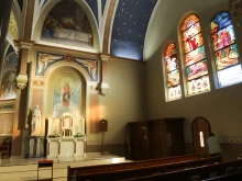 The interior and side chapel of St. John the Baptist Catholic Church in Beloit, Kansas, which will house a first-class relic of St. Padre Pio starting Feb. 11, 2024.