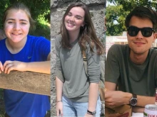 Franciscan Univesity of Steubenville students who participated in the Unplugged Scholarship in its first year (from left to right): Theresa Ryan, Grace Pollock, and Paul Merkel