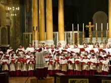 The Sistine Chapel Choir sings at Westminster Cathedral in London, England, May 6, 2012. 