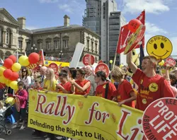 Protesters at the Rally for Life in Belfast. Photo ?w=200&h=150