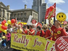 Protesters at the Rally for Life in Belfast. Photo 