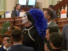 California legislators honored "Sister Roma" of the anti-Catholic activist group "Sisters of Perpetual Indulgence" at the state capitol Monday, June 5, 2023.