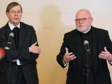 Cardinal Reinhard Marx and the Secretary General of the German Bishops' Conference, Father Hans Langendörfer SJ (left). Photo: EWTN.TV