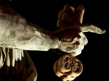 The hand of the statue of St. Peter in St. Peter’s Square, pictured Feb. 28, 2013.