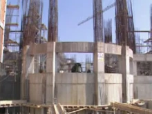 The cathedral under construction in Prishtina, Kosovo