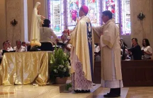 Archbishop Sample consecrates the Portland archdiocese to Our Lady of Fatima on June 28.   Howard Manning.