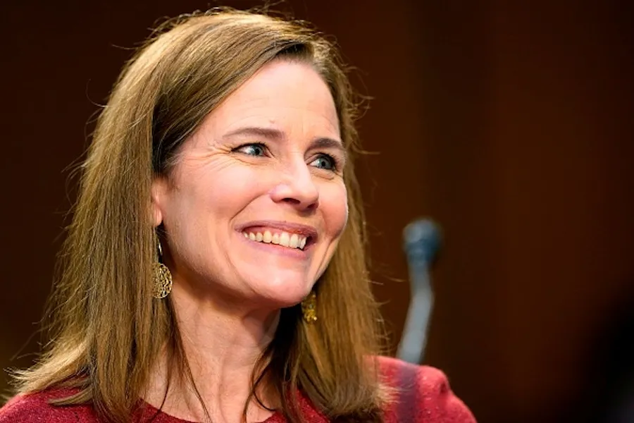 Supreme Court nominee Judge Amy Coney Barrett testifies during her confirmation hearing before the Senate Judiciary Committee on Oct. 13, 2020. ?w=200&h=150